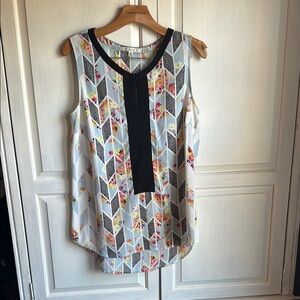 Floral Geometric Sleeveless Top